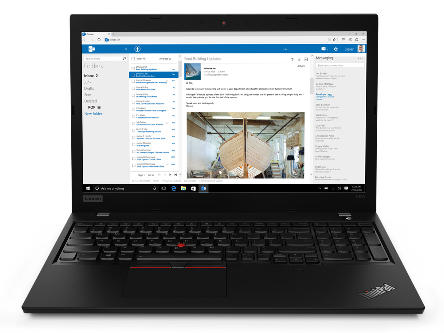 Lenovo Thinkpad L590 Notebook ricondizionato Intel i5 8GB 256GB SSD schermo 15.6 Windows 11 pro