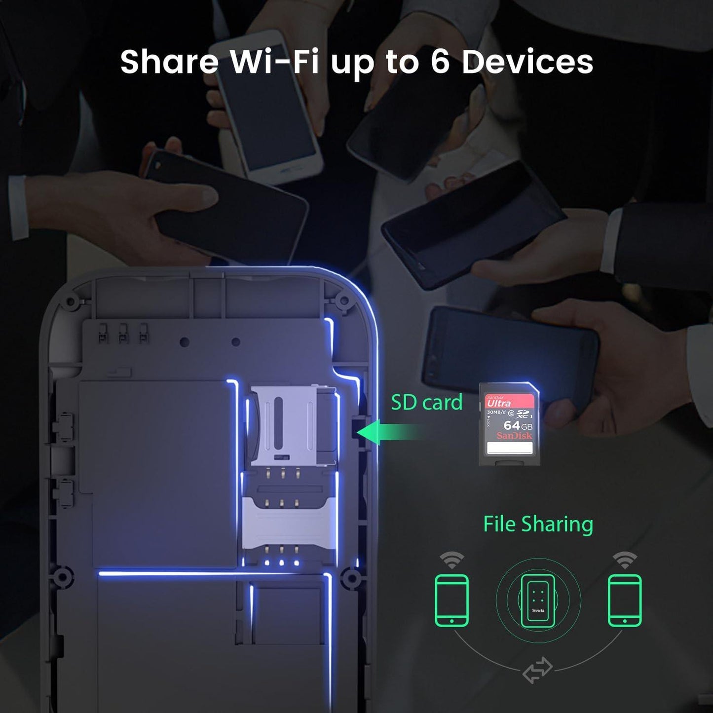 Saponetta WiFi Tenda 4G LTE-Advanced Pocket Mobile Wi-Fi Router con SIM Internet
