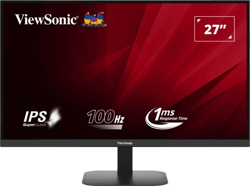 ViewSonic Monitor Desktop 27" VA2708-2K-HD QHD Monitor with Fast 1ms Response Time